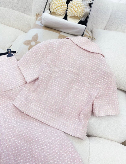 Chanel 24P pink tweed jacket