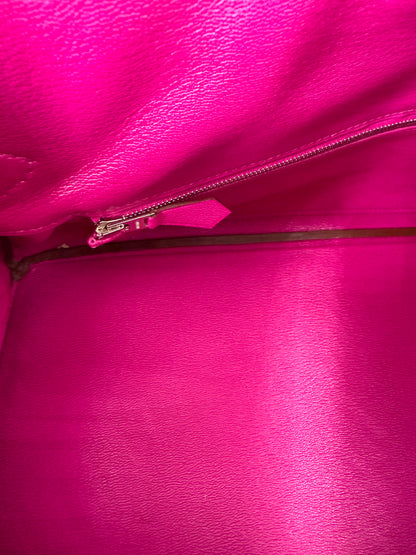 Hermes JPG Birkin Shoulder 5J Rose Scheherezade Shiny Porosus Crocodile leather palladium hardware