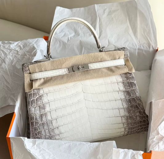 Hermès Kelly 35 Himalaya Niloticus Crocodile Palladium Hardware