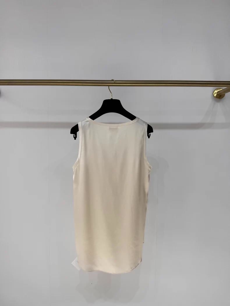 Brunello Cucinelli silk sleeveless vest top