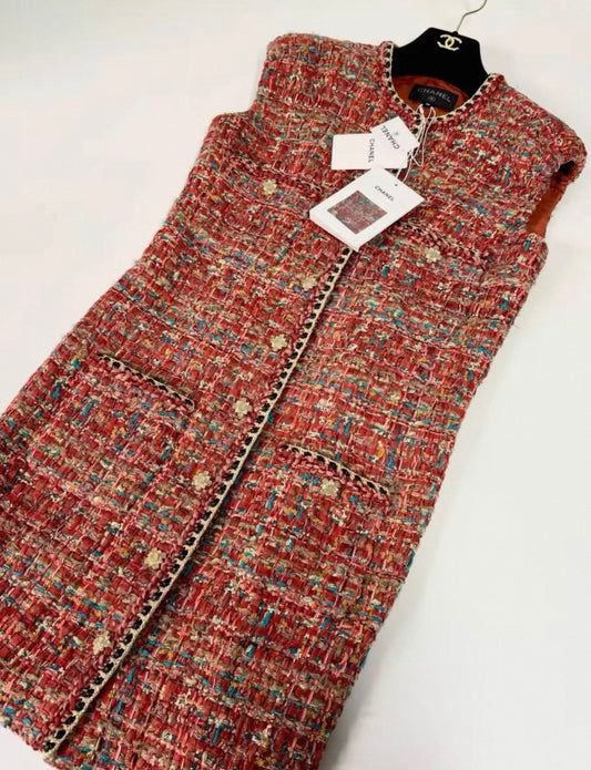 Chanel 21A orange tweed vest
