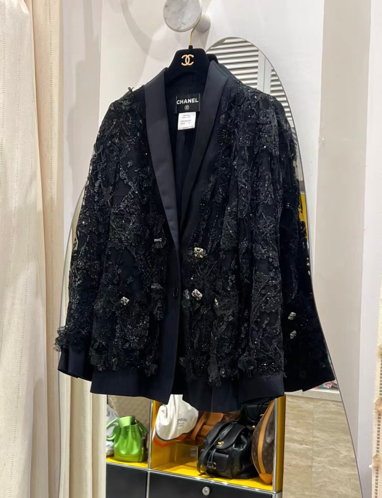 Chanel 11K Black Lace jacket