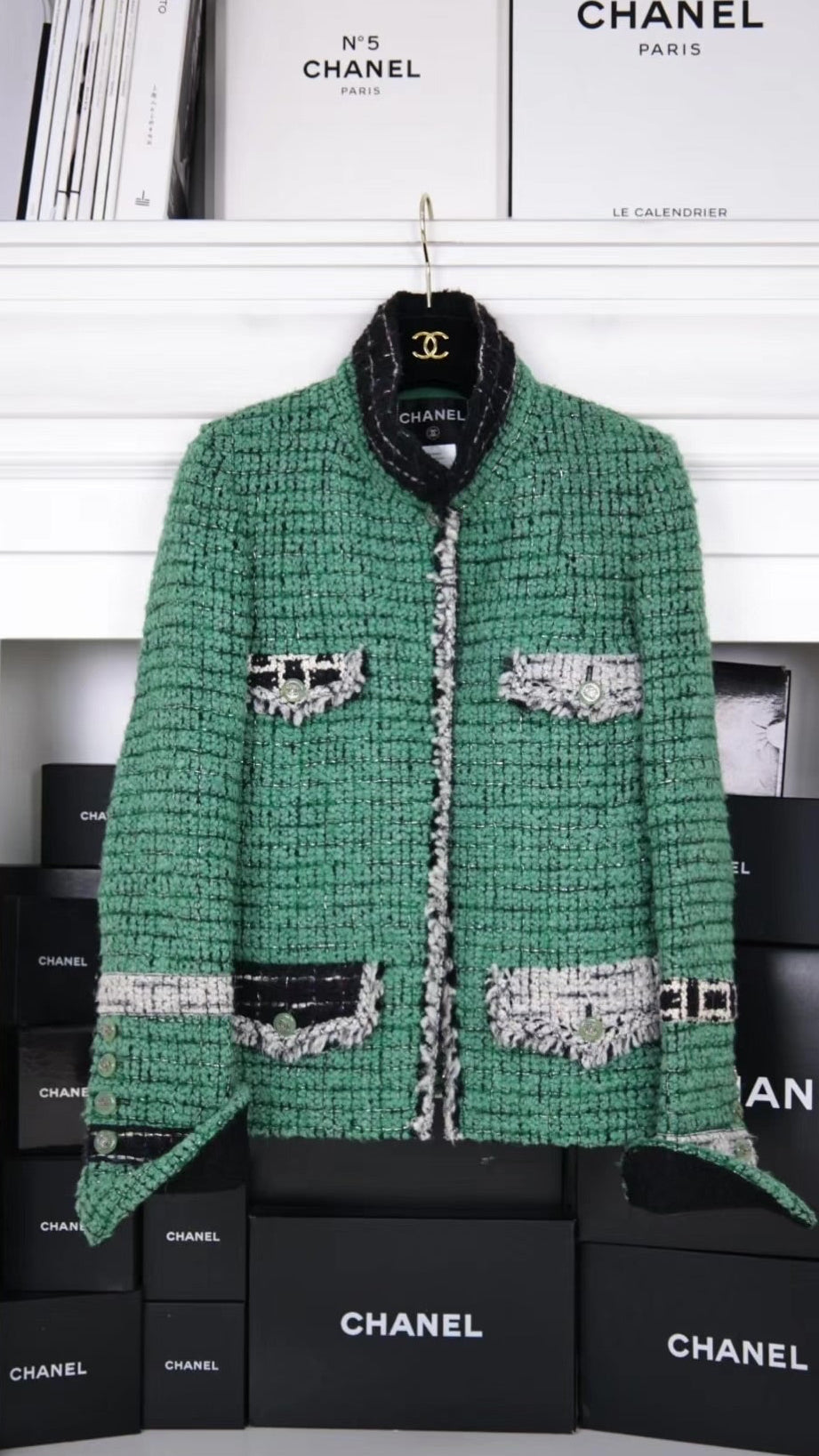 Chanel 2009 Green Tweed Jacket