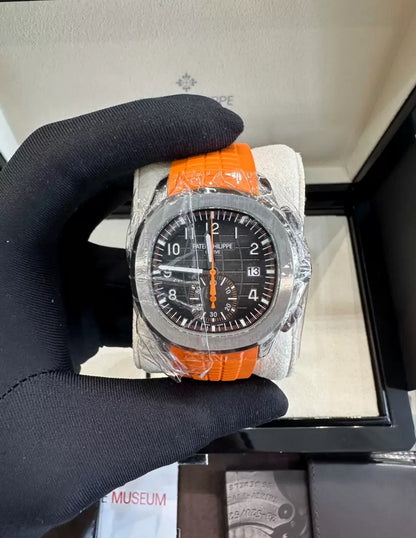 Patek Philippe 5968A Aquanaut Chronograph Orange Strap Mens Watch