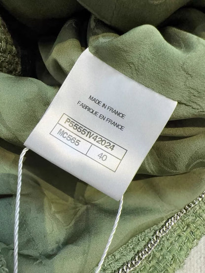 Chanel Cuba Collection runway piece, light green tweed jacket