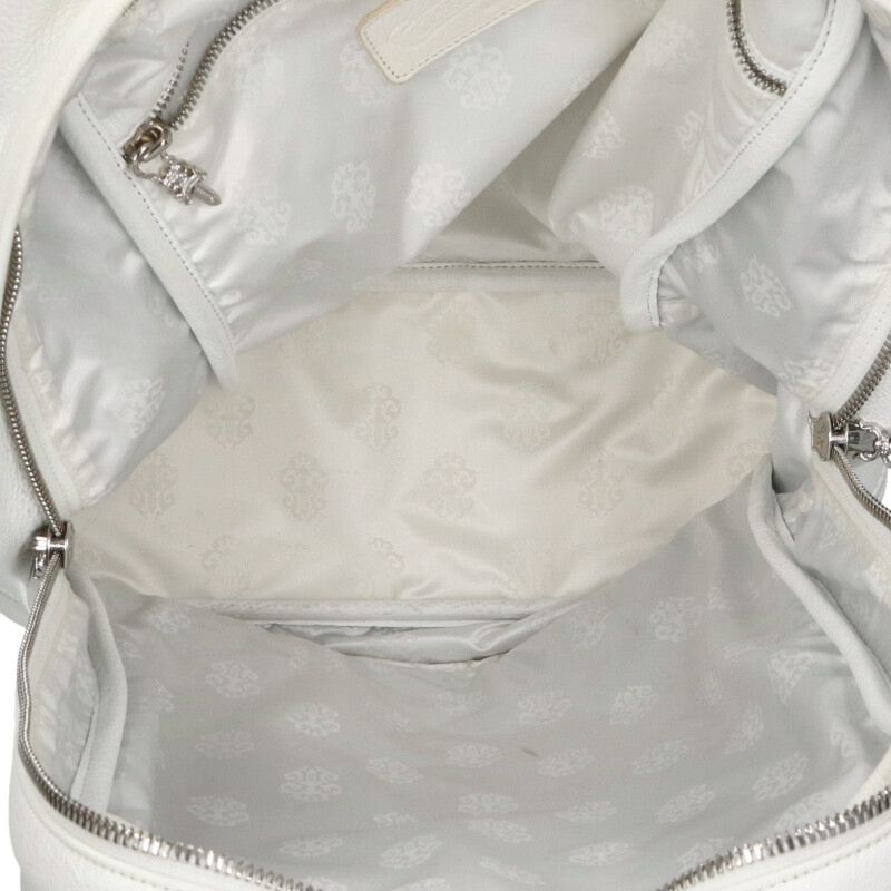 Chrome Hearts Cemetery Cross-Patch Leather Backpack white