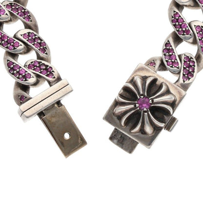 Chrome Hearts PAVE Pink Sapphire/Silver Bracelet BOX CLSC SML CH X P/SAP/BOX CHX Small
