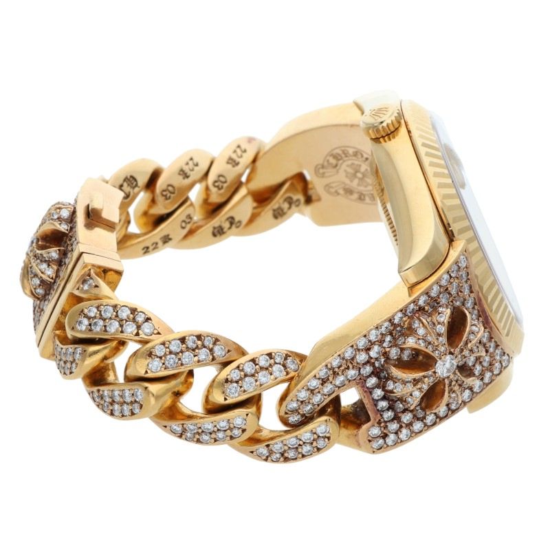 Chrome Hearts Rolex PAVE Diamond Yellow Gold Wristwatch