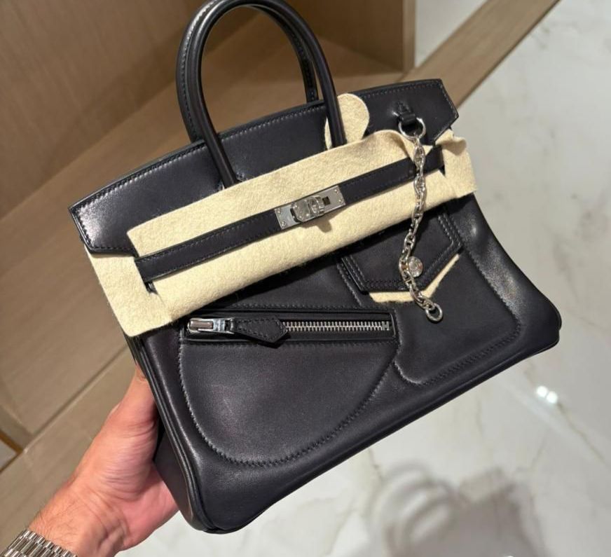 Hermes Birkin 25 rock volupto leather palladium hardware
