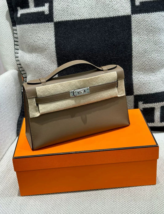 Hermès Mini Kelly Pochette HSS Étoupe Swift Leather Palladium Hardware