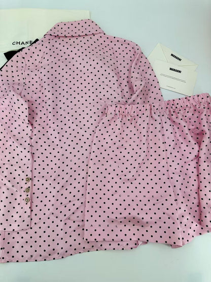 Chanel 24P pink polka shirt