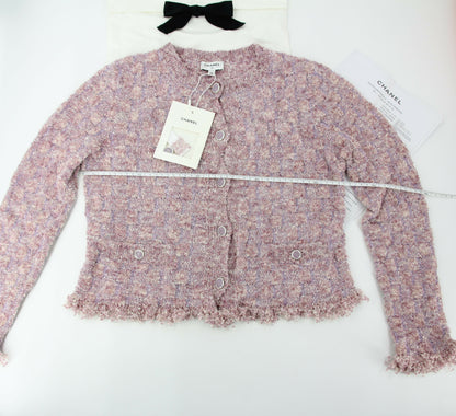 Chanel 26C Knitted Pinkish Purple Fringe Jacket
