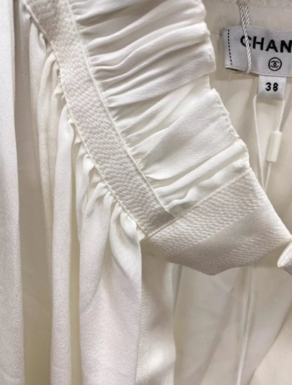 Chanel 22C White silk maxi dress