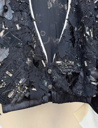 Chanel 16A black lace blouse