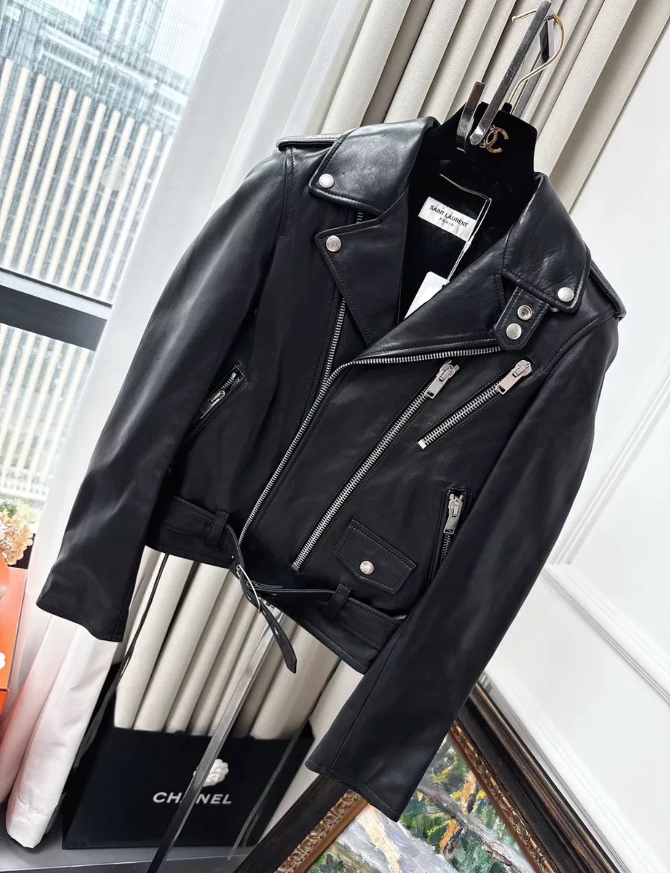 Saint Laurent Black Multi-Zip Leather Jacket