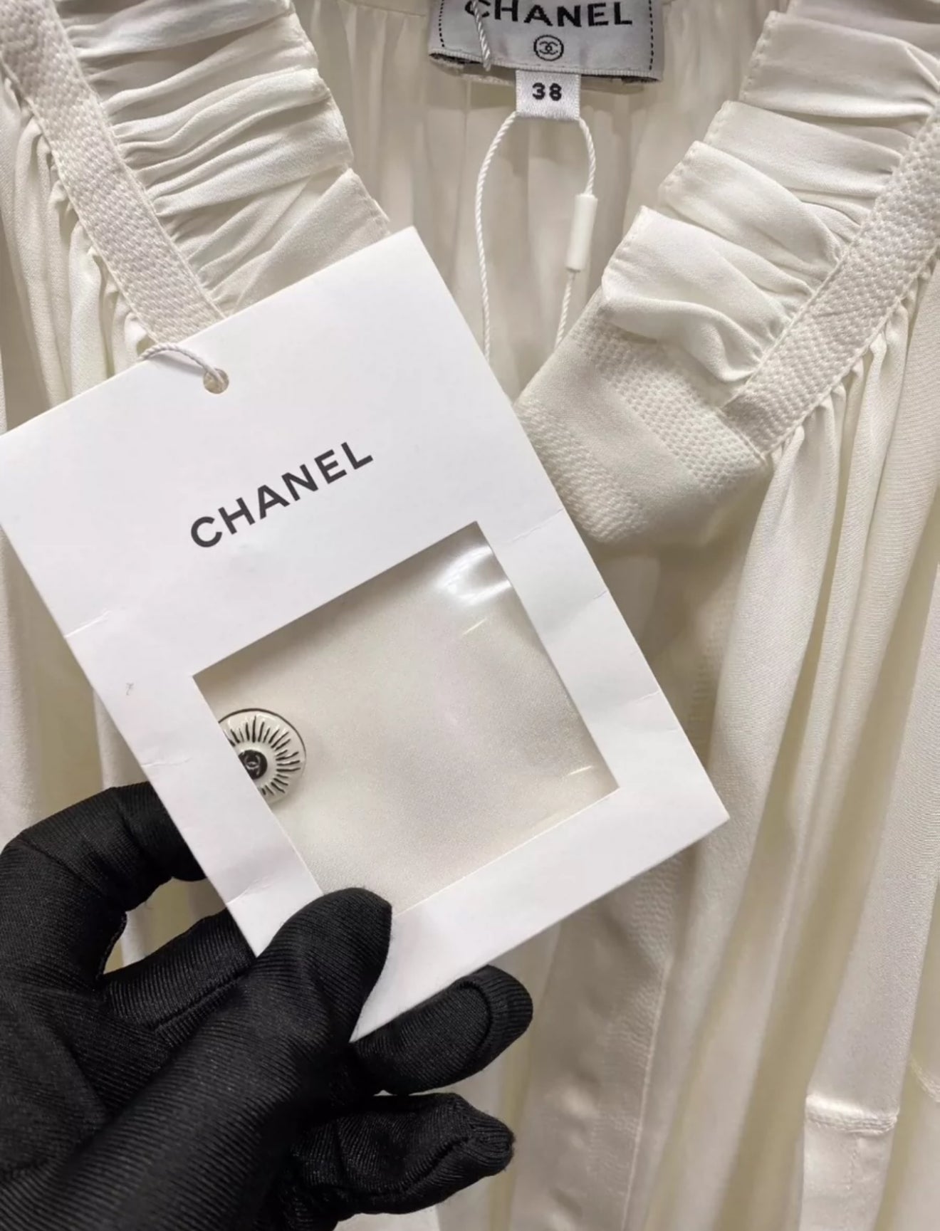 Chanel 22C White silk maxi dress