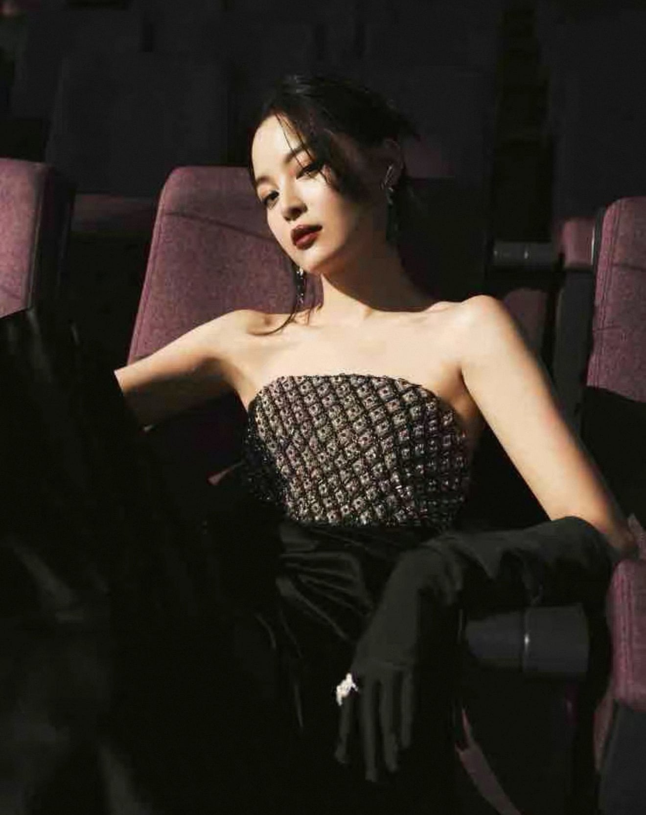 Chanel 2021 black sequined embroidered satin dress