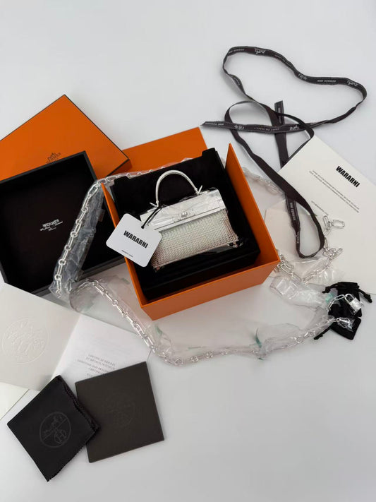 Hermès Kelly Sac Bijou Chaine in Sterling Silver