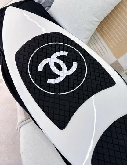 Chanel white surfboard