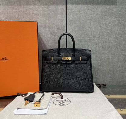 Hermès Birkin 25 Black Togo Leather Gold Hardware