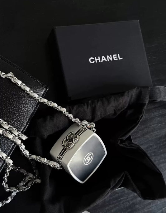 Chanel 21K white mini box necklace