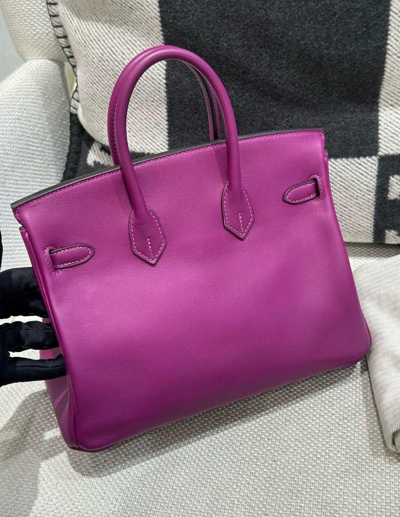 Hermes Birkin 25 Anemone Purple Swift Leather Gold Hardware