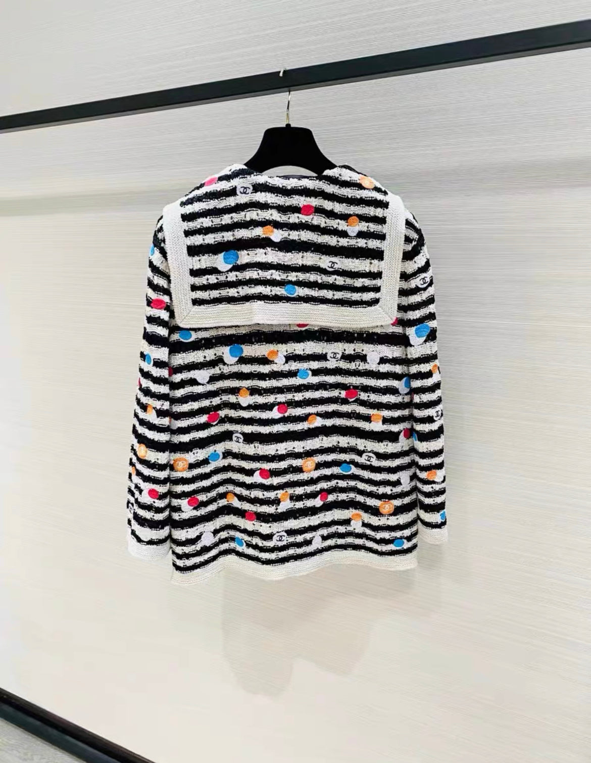 Chanel 24SS striped crochet sweater size 34