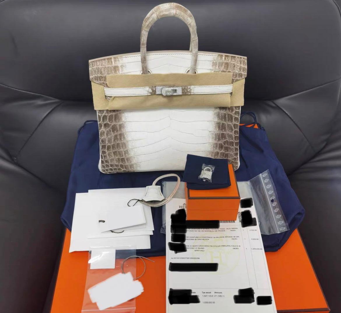 Hermes Birkin 30 Bag Diamond Himalaya Blanc Matte Niloticus Crocodile with 18k White Gold Hardware