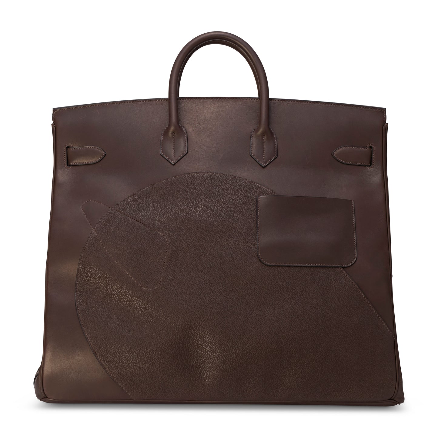 Hermes HAC 50 EN SELLE HAUT À COURROIES Ebene Barenia Faubourg Leather Palladium Hardware