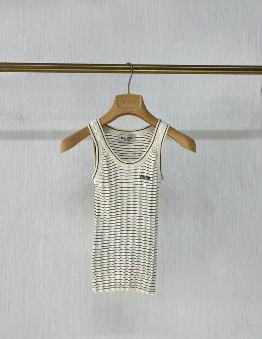 Miu miu 24AW striped top, brand new color, size 36