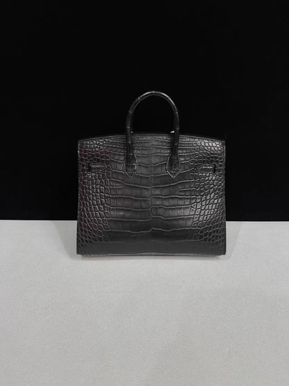 Hermes Birkin 20 black matte Alligator leather gold hardware