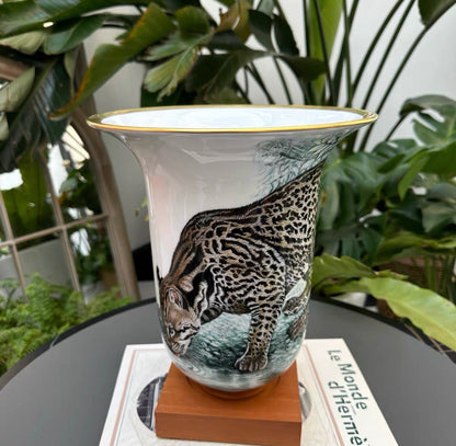 limited edition Hermes wild cat Large Vase