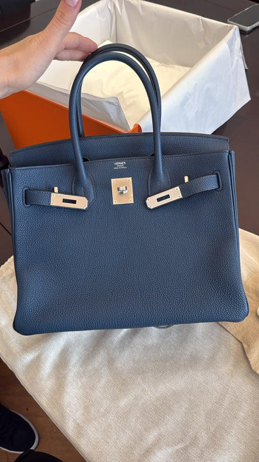 Hermes Birkin 30 Bleu de Prusse Togo Palladium hardware