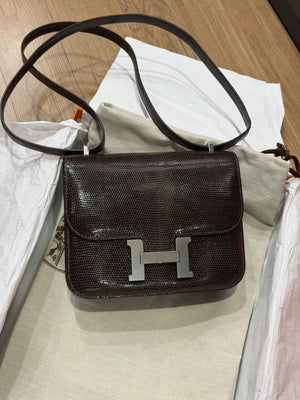 Hermes Constance 18 Havane Lizard Palladium hardware B