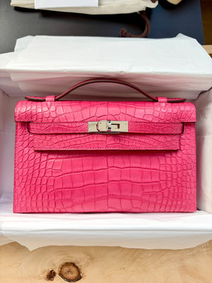 Hermes Kelly Rose Mexico Matte Alligator Palladium hardware