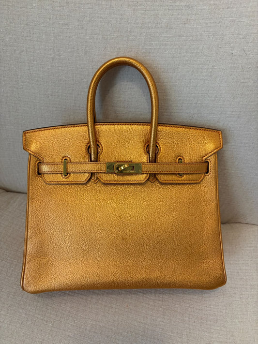 Hermes Birkin 25 Gold Metallic Olympia I square 2005