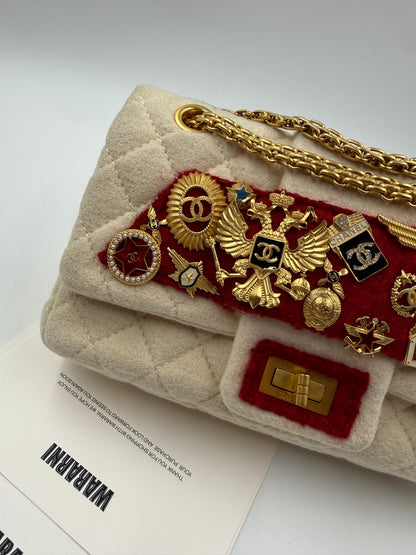 Rare Chanel 2009 Pre-fall Paris Moscow 2.55 badge bag