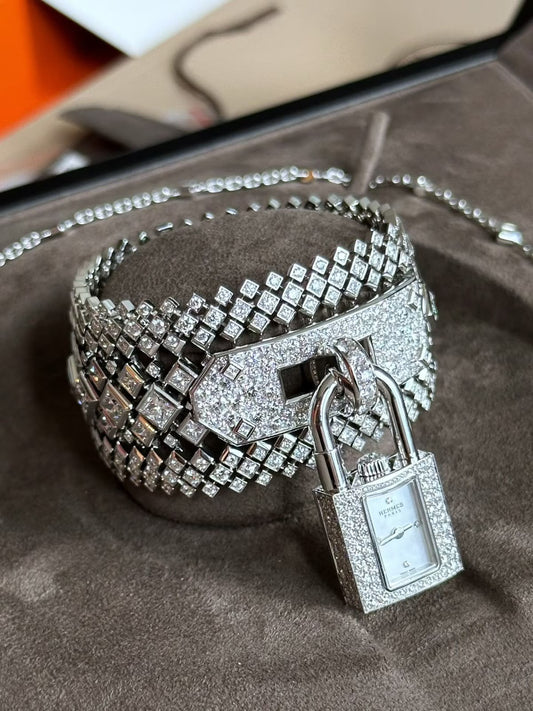 Hermes Kelly Joailliere White Gold Full Diamond