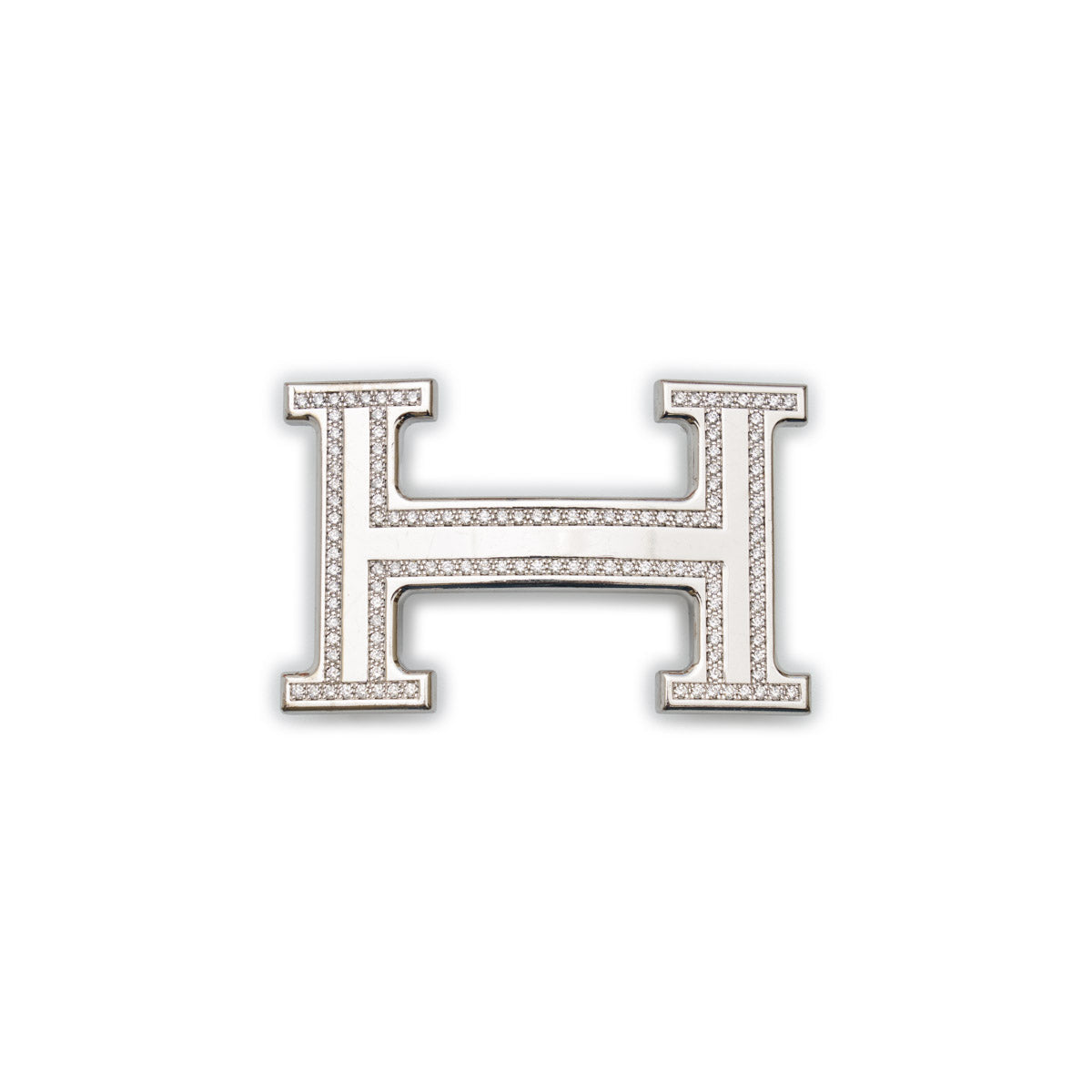 Hermès 18K White Gold & Diamonds Belt Buckle
