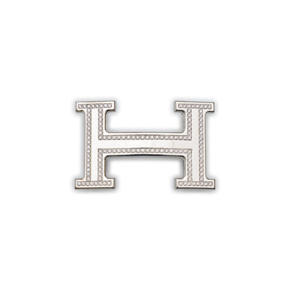Hermès 18K White Gold & Diamonds Belt Buckle