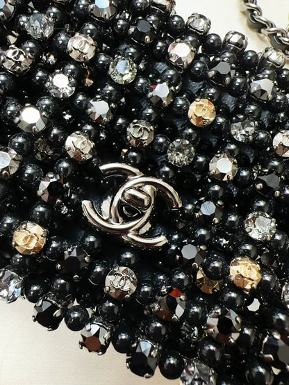 Chanel 22C black mini chain bag