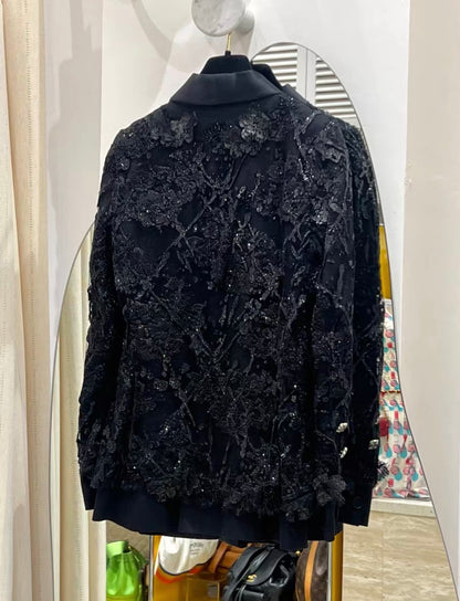 Chanel 11K Black Lace jacket