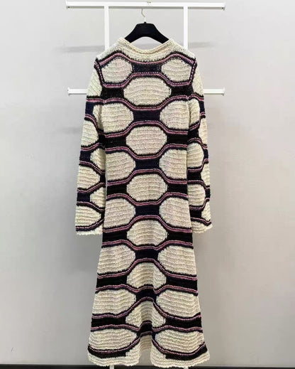 Chanel 20P ecru knitted Maxi dress