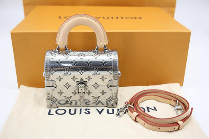 Louis Vuitton 2022 Metal Silver Monogram Mini Treasure Trunk