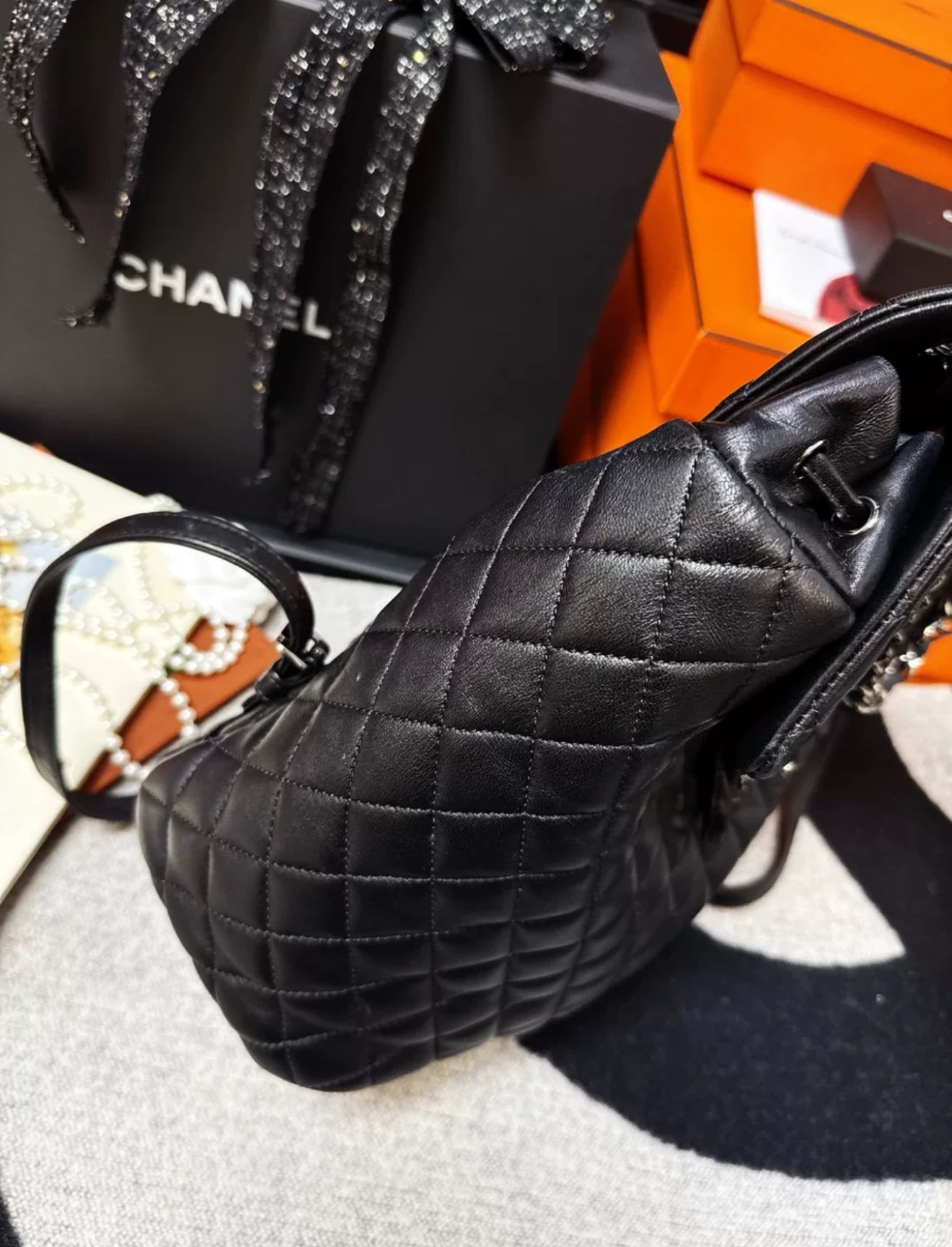 Chanel Paris-salzburg Black Leather Backpack