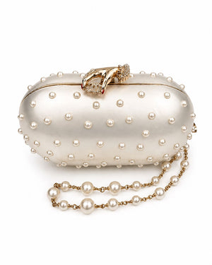 Chanel 2008 Pearl Lucite Pill Clutch Minaudiere