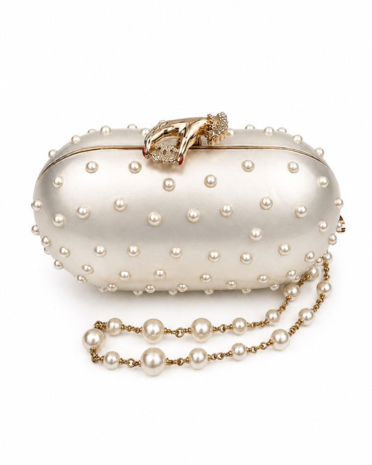 Chanel 2008 Pearl Lucite Pill Clutch Minaudiere
