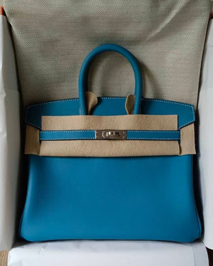 Hermes Birkin 25 Bleu Jean Swift palladium hardware