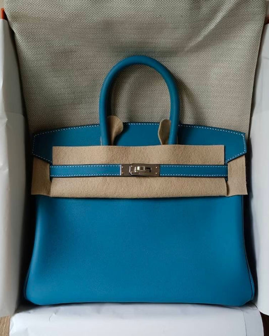 Hermes Birkin 25 Bleu Jean Swift palladium hardware