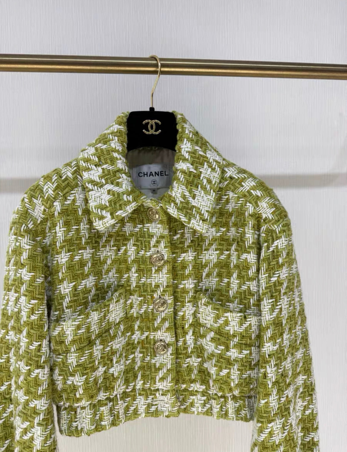 Chanel 22B Green Tweed Jacket size 36